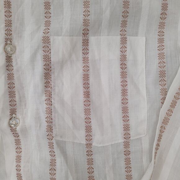 Vintage 60s Hampshire House by Van Heusen Button Shirt Medium 15.5 33 Textured - Picture 3 of 11